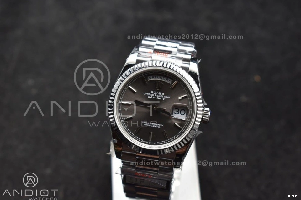 36 QF Dial Edition Weight) Grey on DayDate Best SS (Gain vr3255 904L V5 President Steel Bracelet 0304